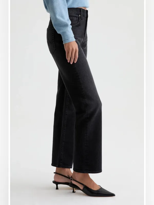 AG Brinley Mid Rise Straight Leg Dark Charcoal Black Jeans 28 - Image 15