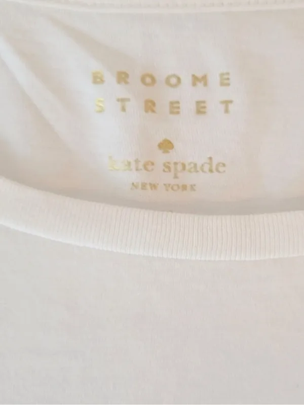 Kate Spade Broome Street “I Need A Vacation” White Palm Tree Graphic Tee - Image 3