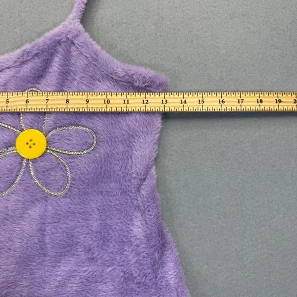 For Love‎ & Lemons Purple Fuzzy Daisy One Shoulder Mini Dress Small KSP23D101 - Image 3