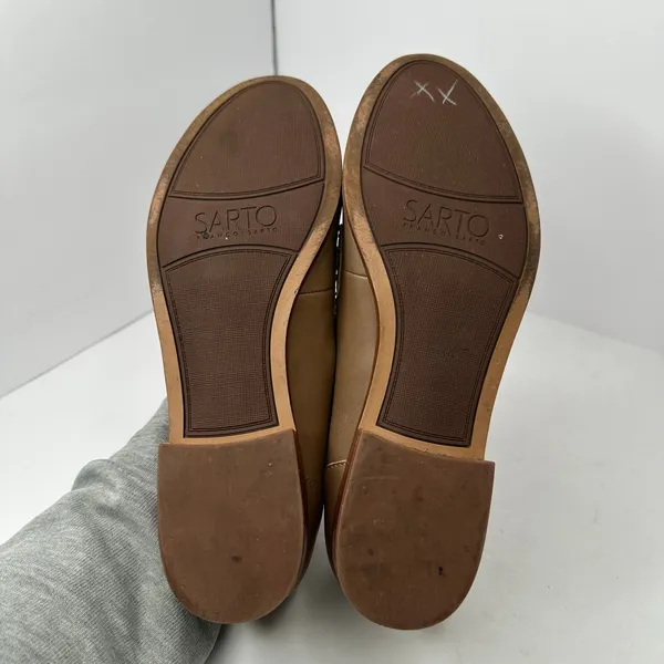 Franco Sarto Women size 9.5 Taupe Leather A Jolette Penny Loafers Flat Classic - Image 9