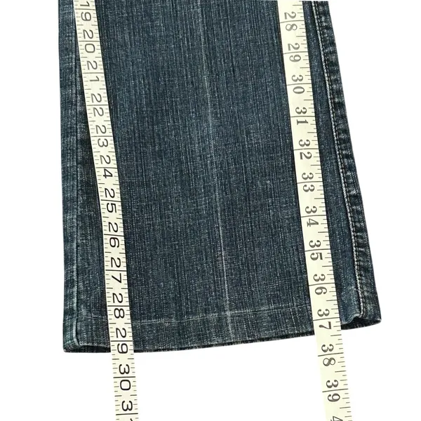 Lee Midrise Bootcut Jeans Dark Wash Flap Pocket Denim Pants Y2K Western - Image 4