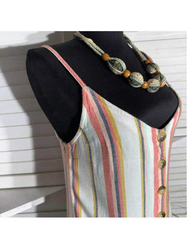 Vintage Y2K RipCurl babydoll mini dress striped festival boho coastal cowgirl S - Image 5