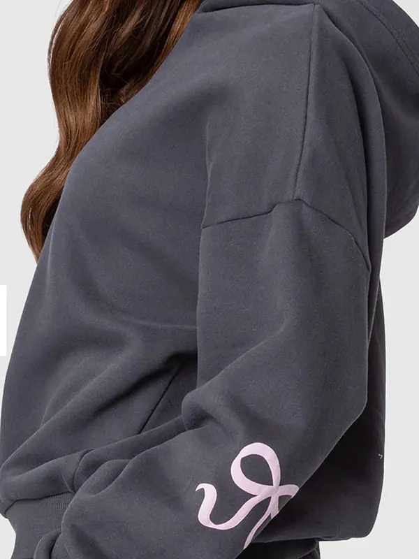 EDIKTED Bonney Bow Detail Hoodie Sweatshirt Size L - Image 12