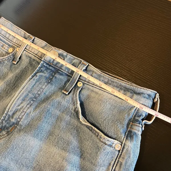 Madewell The Perfect Vintage Wide-Leg Crop Jean Blue Raw Hem Women's 29 - Image 9