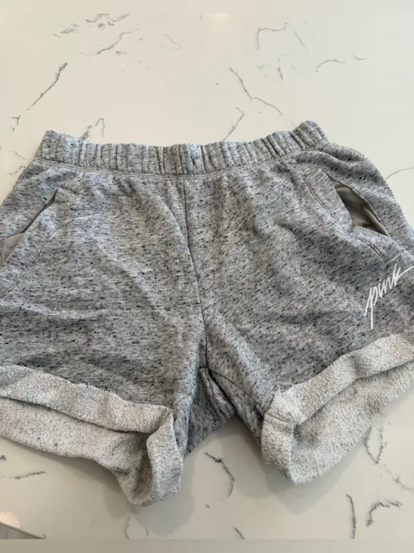 PINK Victoria's Secret Heather Gray Cozy Shorts - Image 2