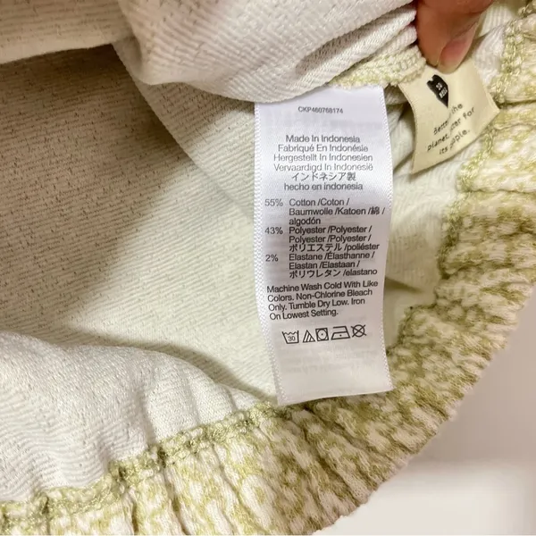 Madewell Floral Jacquard Button Front Top Faded Seagrass Cream & Green Size XS - Image 7