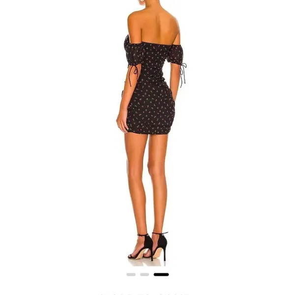 Revolve, More to Come- Emily off shoulder dress in black floral - Image 4