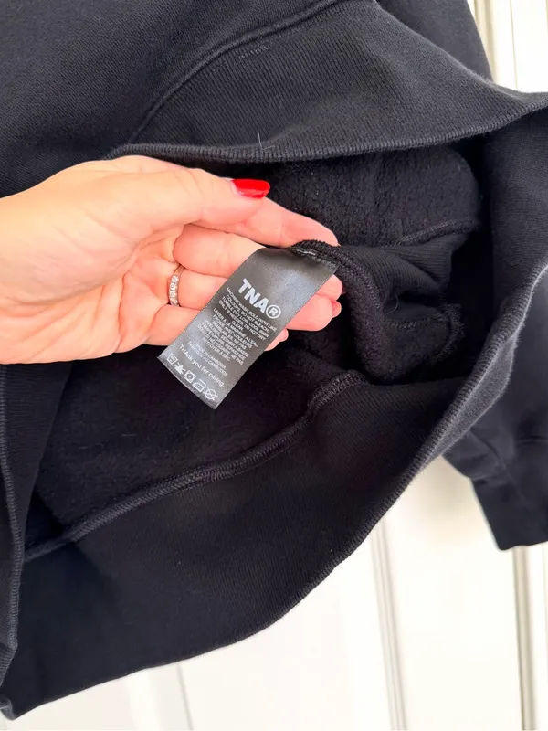 Aritzia TNA Black Half-Zip Fleece boyfriend Sweater XS - Image 8