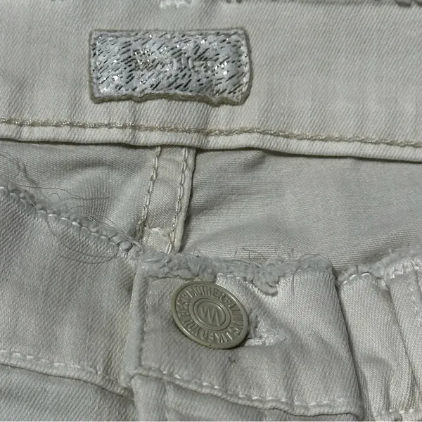 Mother Denim Women’s Size 26 Warm Ivory Double Fray Charmer Skinny Jeans - Image 6