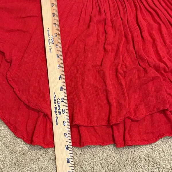 Free People Thinking of You Top Red Floral Lace‎ Trim Long Sleeve Bohemian - Image 9