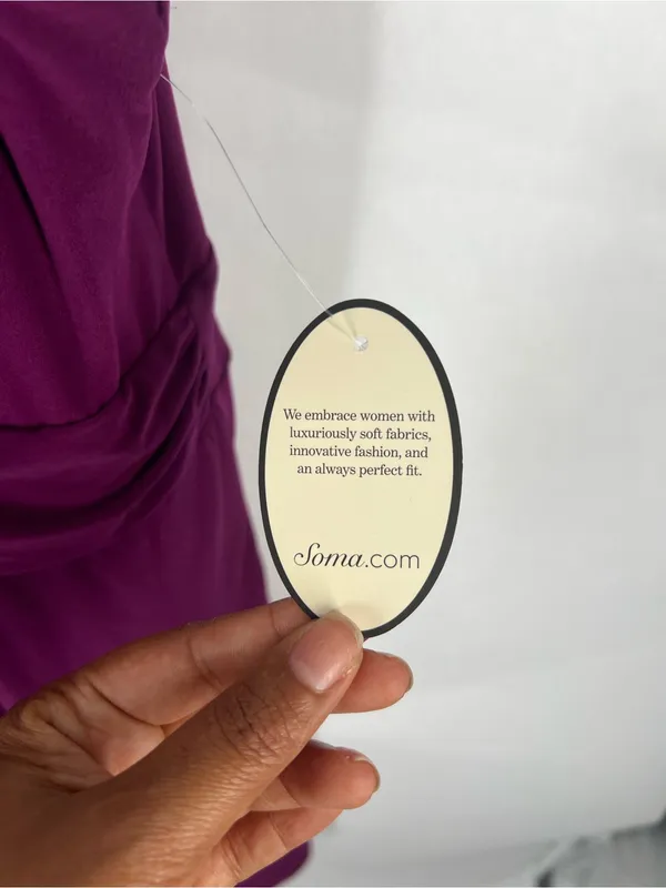 NWT Soma Draped Waist Henna Plum Soft Dress XL - Image 7