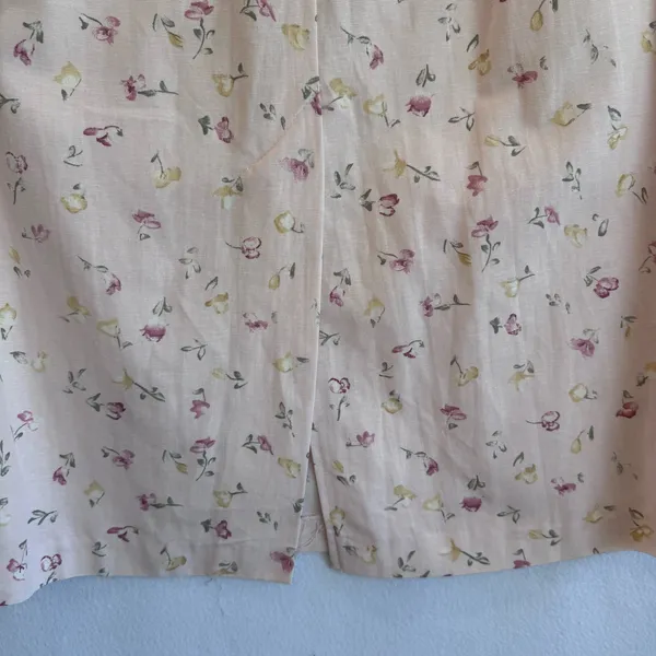 Coldwater Creek Linen Blend Floral Midi Skirt Pink White Cottagecore vintage M - Image 8