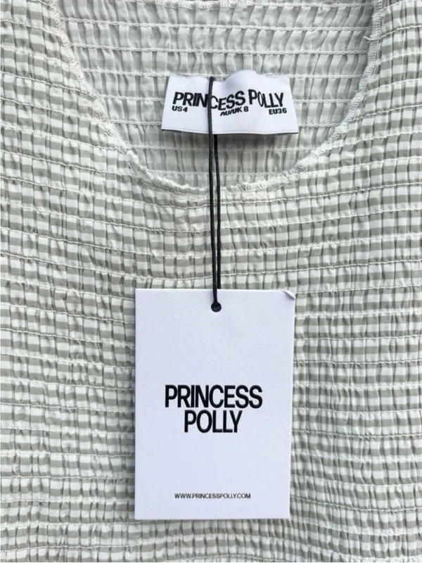 NWT Princess Polly Narnia Bubble Hem Mini Dress Sage Size 4 - Image 6
