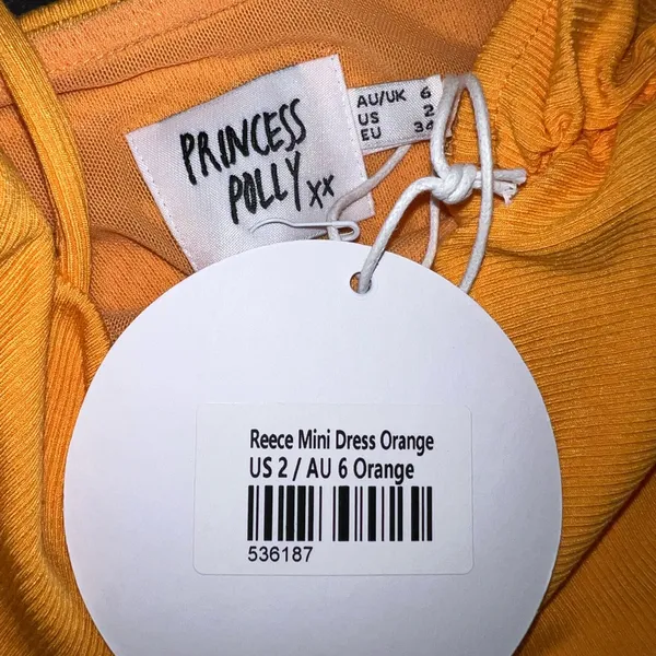 Princess Polly Reece Mini Dress in Orange Size 2 New with tag - Image 10