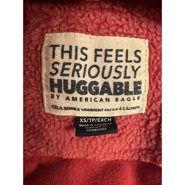 American Eagle Oversized Fleece Sweatshirt~This Feels Seriously Huggable~Size XS - Image 4