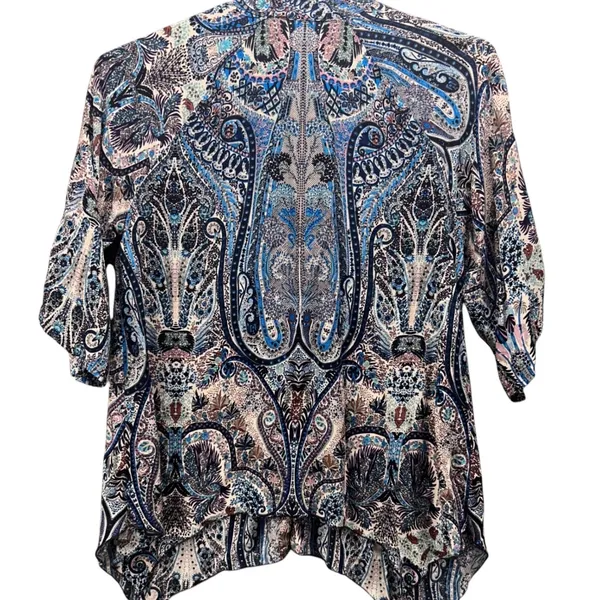 Womens Paisley Tunic Top Blue‎ Medium Blue - Image 2
