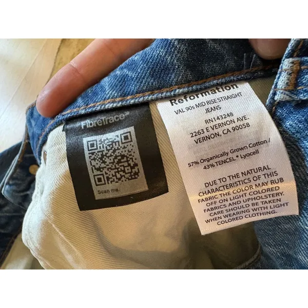 Reformation‎ Val 90s Mid Rise Straight Jeans In Pelican Size 30 - Image 6