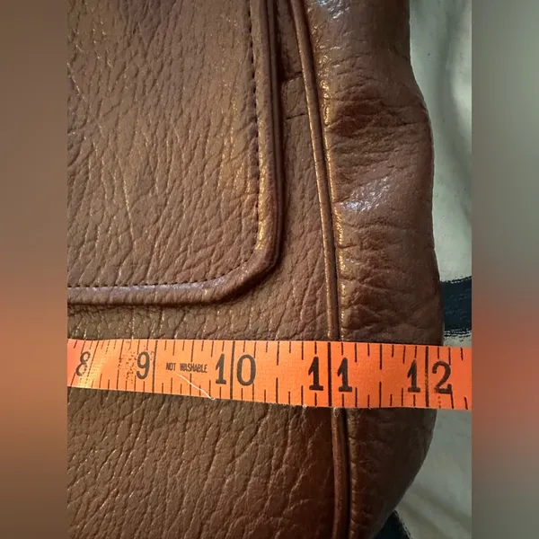 Brown Faux Leather Shoulder Bag - Image 7