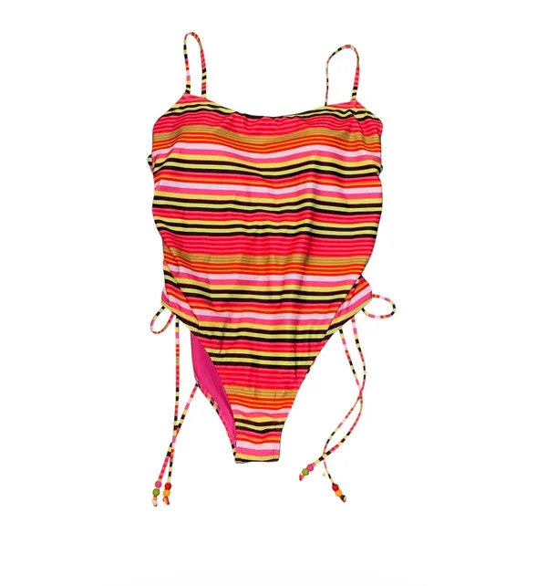Striped cheeky one piece swimsuit - Image 5