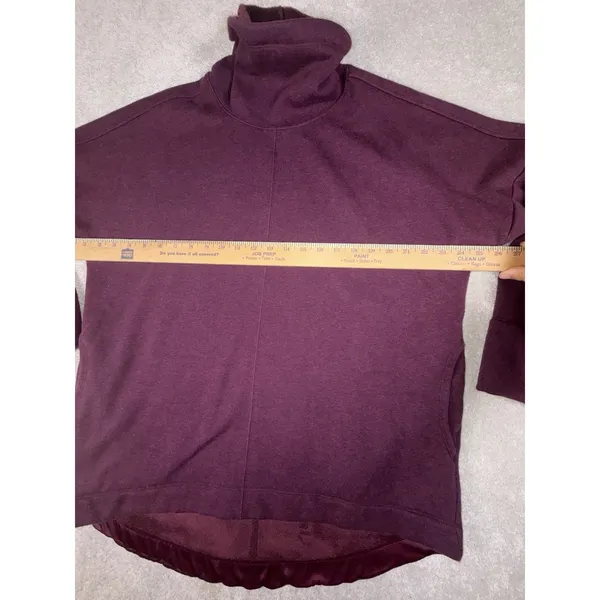 Athleta Cozy Karma Funnel Neck Sweatshirt Womens M Burgundy Fleece Lined - Image 7