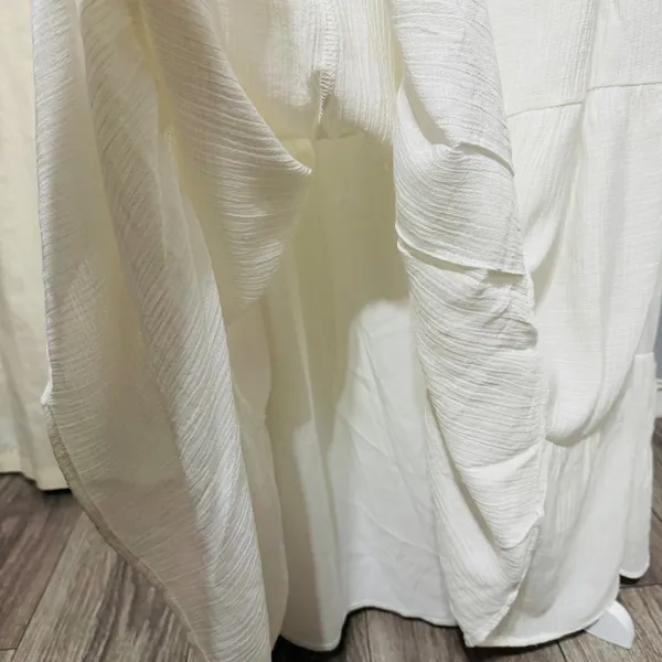Lulus Ivory Cut Out Maxi Dress M Cottagecore‎ Tie-Strap Celestial Smocked Tiered - Image 8