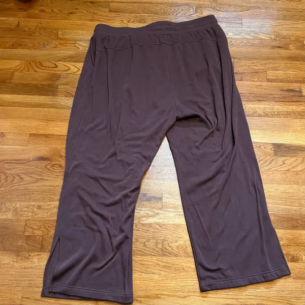 Zella Womens 3X Plus Size Brown Wide Leg Sweat Pants Pockets Casual Athleisure - Image 6