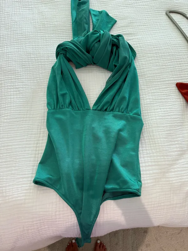 Free People 100 Ways Convertible Bodysuit in Sea Green - Image 2