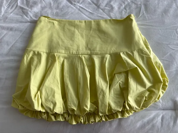 Yellow Bubble Hem Mini Skirt - Image 2