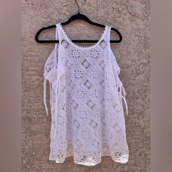 Free‎ people Elegant White Lace Women’s swimsuit cover - Image 6