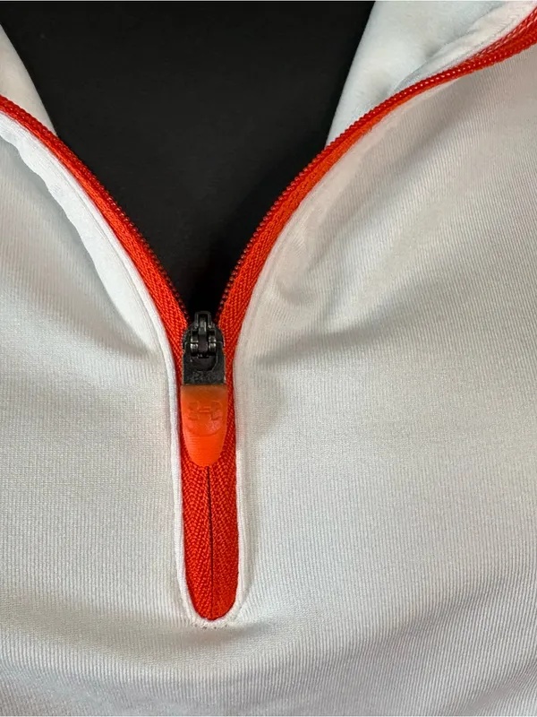 Under Armour White Sleeveless Polo Tank with Purple & Orange Trim M - Image 11