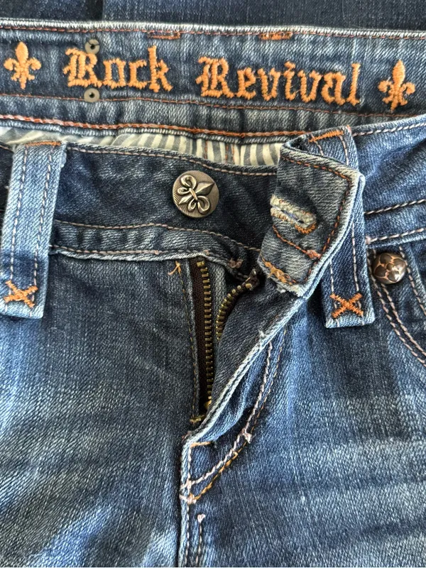 Rock Revival Gwen Boot Cut Dark Wash Jeans 28 - Image 8
