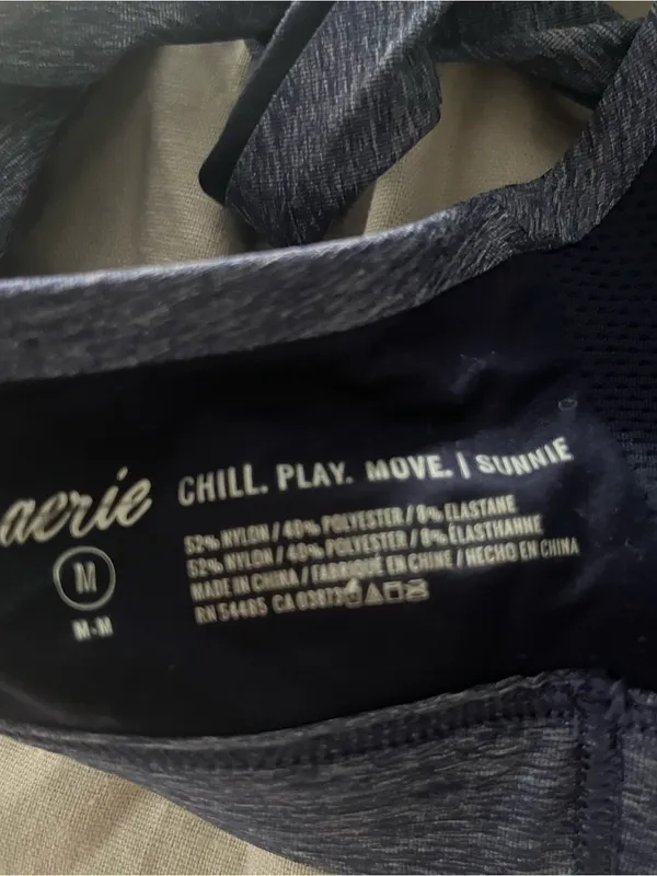 Aerie Navy Blue Sports Bra Medium Gym Hiking Activewear Outdoors - Image 4