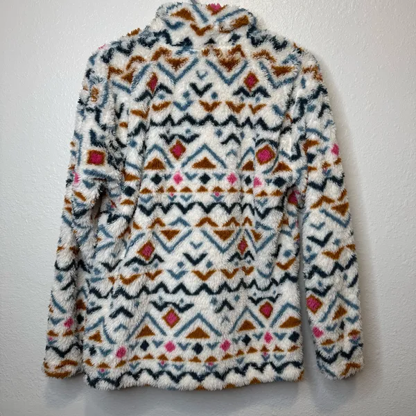 Eddie Bauer Quest Plush Quarter Zip Mock Neck Fleece Pullover Aztec Size Medium - Image 7