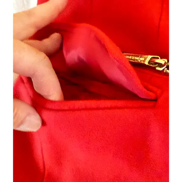 Michael Kors Coat Womens Size S Red Wool Double Breasted Military Peacoat Zipper - Image 12