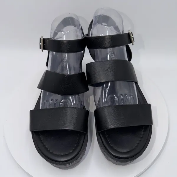 Soda Heels Women's Size 9 Black Chunky Platform Sandals Y2K Style - Image 3