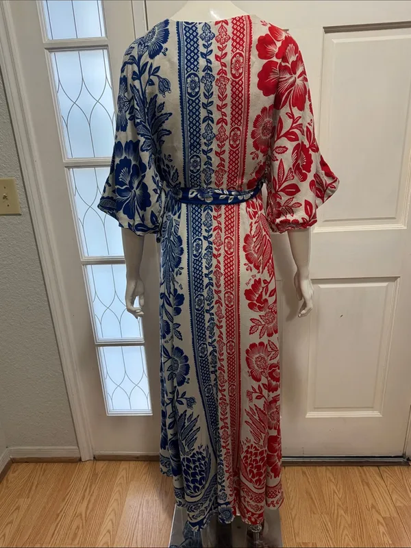 Farm Rio 100% Rayon Mixed Pineapple Garden Wrap Dress Size small - Image 11