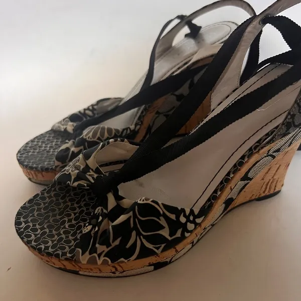 Coach "Rachel" Ribbon Lace up Ankle Cork Wedges Sz 7 Style A3175 - Image 3