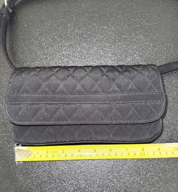 Vera Bradley Quilted Black‎ Microfiber Shoulder Bag - Image 9