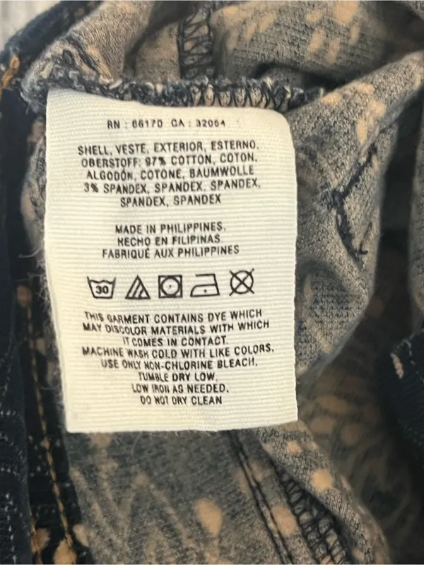 Anthropologie Pilcro Serif Corduroy Pants Size 29 Navy Paisley Skinny Inseam 31 - Image 3