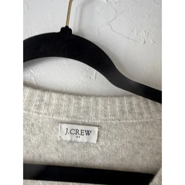 J Crew Sweater Heathered Light Gray Knit Pullover Top Minimalist Clean‎ Girl - Image 3