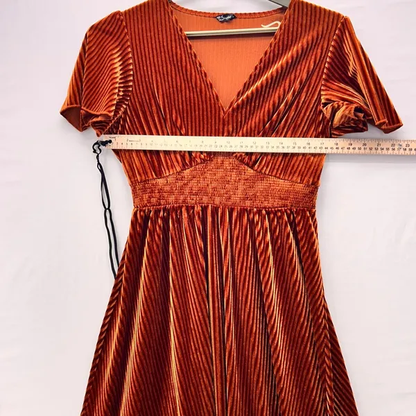 Corduroy Dress Burnt‎ Sienna Medium Orange - Image 9