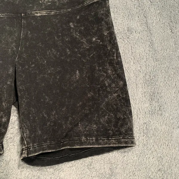 PINK Victoria's Secret Black Acid Wash Bike Shorts - Image 3