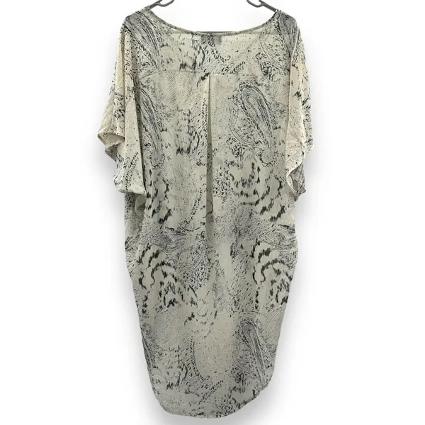 ASTR The Label Cream & Black Animal Print High Low‎ Shear Tunic Top Size S - Image 4