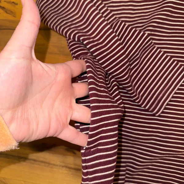 Duluth trading co. Linger tunic‎ style sweatshirt v neck stripes size MED - Image 2