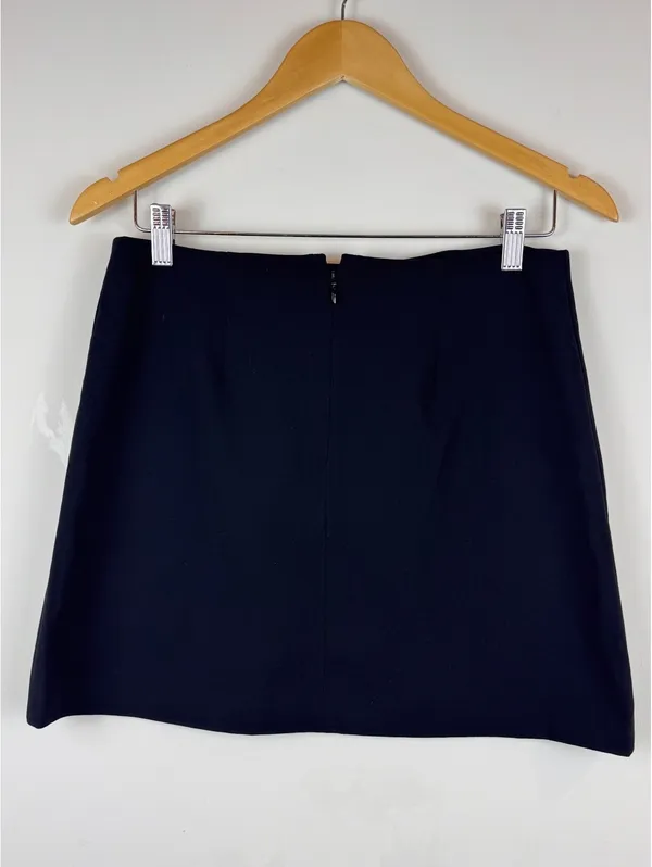 Sunday Best Aritzia Tatiana A-Line Mini Skirt Black Side Slit Size 8 - Image 8