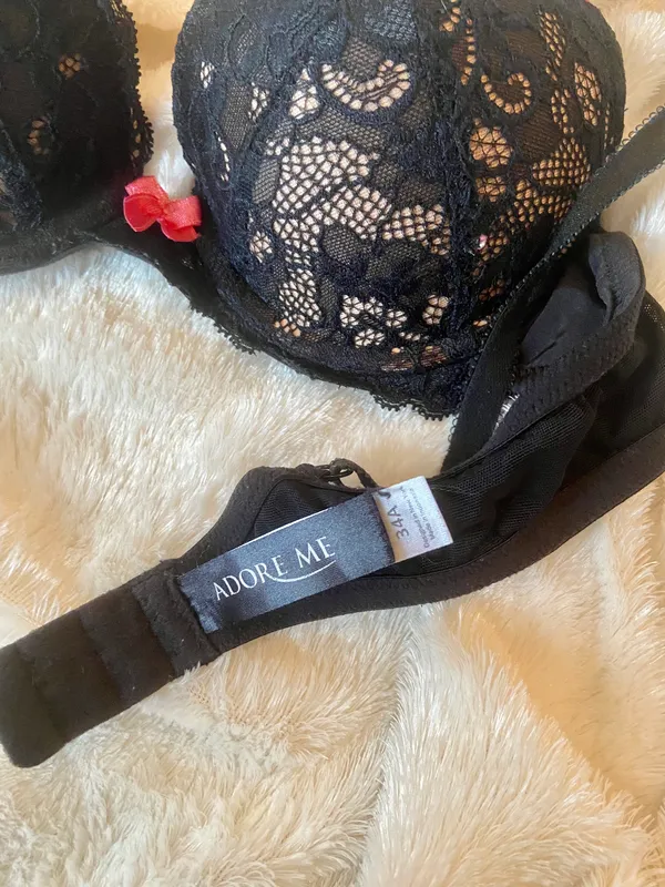 Sexy Black Lace Bra 34A - Image 2