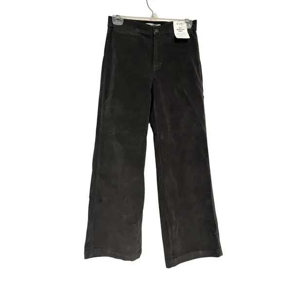 Madewell The Petite Wide-Leg Pant in Corduroy Black Coal Size 26P - Image 5