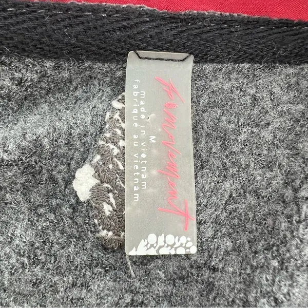 Free People FP Movement Hoodie Women's M Gray Red‎ Long Sleeve Jacket - Image 5