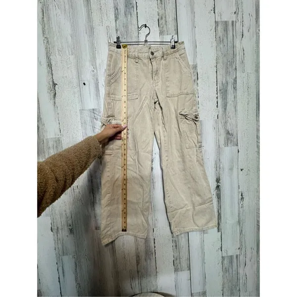 Miami Vice Cargo Pants Size small Beige Wide Leg Loose Fit Tan - Image 8