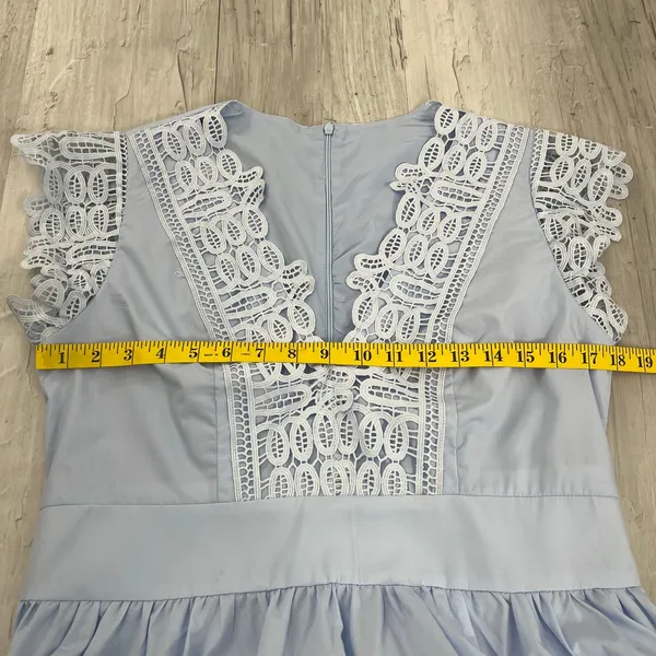 Chicwish V-Neck Lace Panelled Sleeveless Maxi Dress Baby Blue Cottagecore Feminine - Image 14
